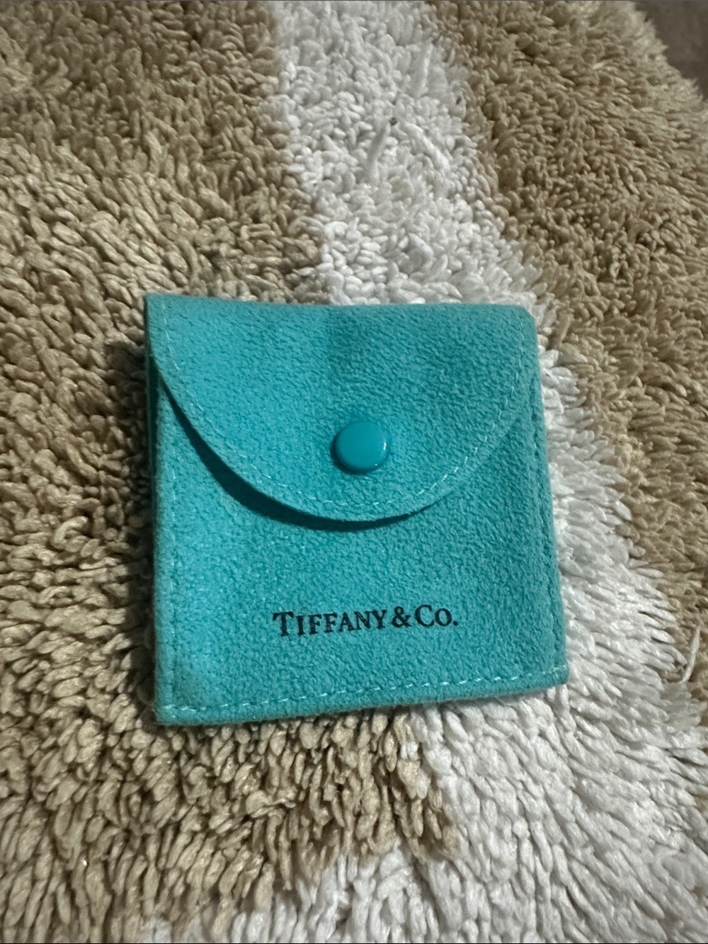 Tiffany & Co. Turquoise Suede Snap Card Pouch